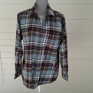 Eddie Bauer Plaid Long Sleeve Button Up Shirt Size L
